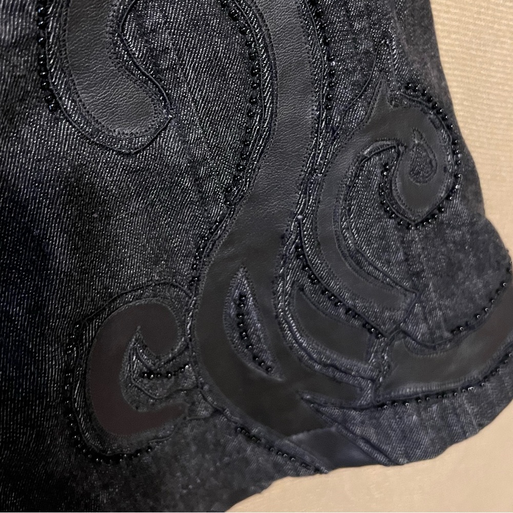 1 Chicos Black Moto Biker Chic Assymetrical Zip Vest NWOT - Picture 9 of 11